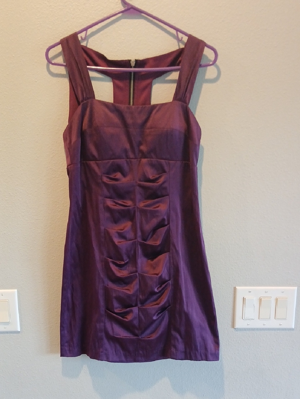 Love Tease Purple Ruching Mini Dress Party Ruffled Size 9
